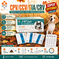 Kit de test diagnostique pour chiens Super Septembre CPV/CCV/GIA/CRV, test rapide pour la parvovirose canine, la coronavirus, la giardiose et le rotavirus