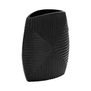 Vaso in metallo scanalato per decorazioni da soggiorno e complementi d'arredo, adatto per esposizione su scaffali e come centrotavola. - Product Image 2