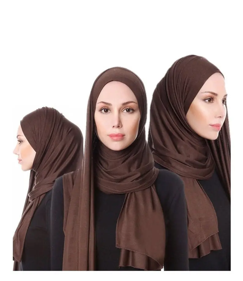 Bán Buôn Chất Lượng Cao Jersey Stretchy Hijab Lớn Đồng Bằng Maxi Khăn Choàng Cho Phụ Nữ 'S Sacrf Dài Quấn Khăn Trùm Đầu