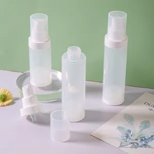 30ml 50ml Clear Frosted White Airless Spray Bottles Airless Pump Lotion Bottles Skin Care With Lid Cosmetics Packaging