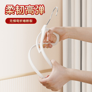 Flocked Clothes Hanger Round Non Slip Shoulder Lifting For Home Wardrobe Storage Student Dormitory - Product Image 1