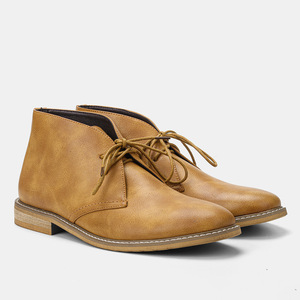 Stivali Chelsea da Uomo Personalizzati di Alta Qualità, Punta Affusolata, Allacciati, in Pelle PU, Stile Retrò Desert Boots - Product Image 2