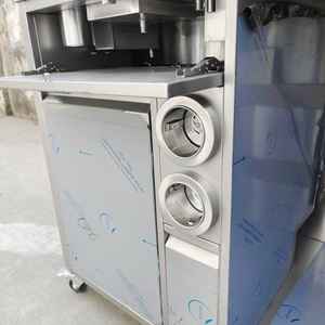 Chariot à café mobile en acier inoxydable avec accoudoirs en bois, station de bar, station à café portable commerciale pour café - Product Image 6