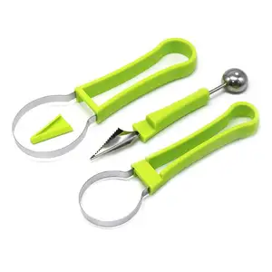 Cortador de Sandía <span class=keywords><strong>Profesional</strong></span> 4 en 1 de Acero Inoxidable, Juego de Herramientas para Tallar Frutas y Verduras, Cortador de Frutas, Descorazonador de Frutas - Product Image 3