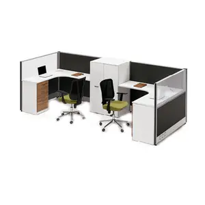 Estaciones de trabajo de estilo moderno para empleados, estaciones de trabajo de oficina modulares con escritorios para 4, 6, 8 y 10 personas