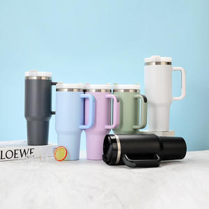 Vaso Térmico de 40oz con Asa y Popote, Taza Antiderrames de Acero Inoxidable Aislada para Viajes, Bebidas Frías por 24 Horas, Taza para Coche para Bebidas Calientes - Product Image 5