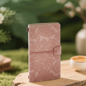 Carnet de notes A6 personnalisable, style rétro européen, avec dentelle sculptée, agenda vintage, papeterie promotionnelle avec logo imprimé, pour voyageur - Product Image 2