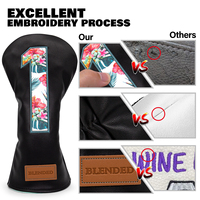 Parche de alta calidad Logo Golf Headcover Cuero Golf Driver Headcover Golf Driver Head Cover Custom