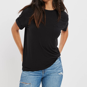 Streetwear T Shirt High Quality 100% Premium Cotton T-Shirt for Women Custom Logo Plain Jersey Slim Short Sleeve Breathable - Product Image 2