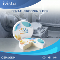 Ivista 4D ML 5 Layer Full Contour Dental Zirconia Block untuk Half Mouth Bridge CAD CAM Milling Machine Custom Made
