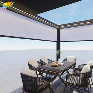 Kit de techo motorizado de persiana retráctil eléctrica, pérgola para exteriores, bioclimática motorizada de aluminio con listones de aluminio, parasol - Product Image 3