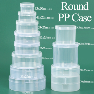 SUNSHING Custom LOGO Clear Round Storage <b>Box</b> Premium Small Plastic Container for Cosmetics Jewelry Powder Puffs and Beads Case - Product Image 1