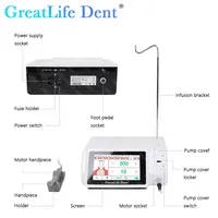Motor Quirúrgico Dental Greatlife Dent para Implantes, con Luz LED Sin Escobillas, Pieza de Mano 20:1, Sistema de Cirugía Oral de Alta Precisión, Certificado CE