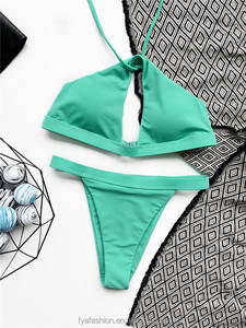 FYA63 맞춤형 디자인 여성 메탈릭 마이크로 비키니 브라질 세트 도매 수영복 - Product Image 2