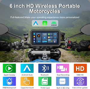 Écran CarPlay pour moto de 6,25 pouces, Android 14 4G avec navigation GPS et positionnement, surveillance de la pression des pneus et <span class=keywords><strong>cam</strong></span>éra embarquée - Product Image 2