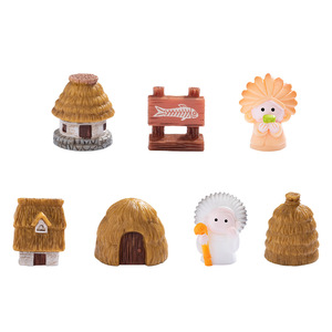 ของตกแต่งบ้านหลังคาฟางขนาดเล็ก Dp ทำจากเรซิ่น DIY สำหรับตกแต่งสวนบ้านตุ๊กตา - Product Image 2