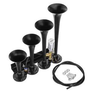 Bocina de Aire Súper Ruidosa de 185DB con 4/Cuatro Trompetas de Metal Cromado para Tren, Coche, Vehículo, Camión, Barco 12/24V - Product Image 5