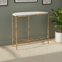 THADDEUS marbre DEMILUNE TABLE salon Console Table