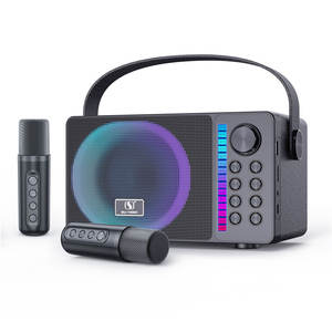 YS314 Haut de gamme Enceinte de <span class=keywords><strong>karaoké</strong></span> pour la maison avec double microphone sans fil, LED, USB, fonction chant et lecture, pour fêtes et <span class=keywords><strong>karaoké</strong></span>, en vente - Product Image 3