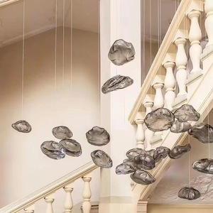 Lámpara Colgante <span class=keywords><strong>de</strong></span> Diseño Nórdico en Gris Ahumado, Lámpara Decorativa <span class=keywords><strong>de</strong></span> <span class=keywords><strong>Vidrio</strong></span> <span class=keywords><strong>Soplado</strong></span>, Lámpara <span class=keywords><strong>de</strong></span> Araña para Restaurante - Product Image 3