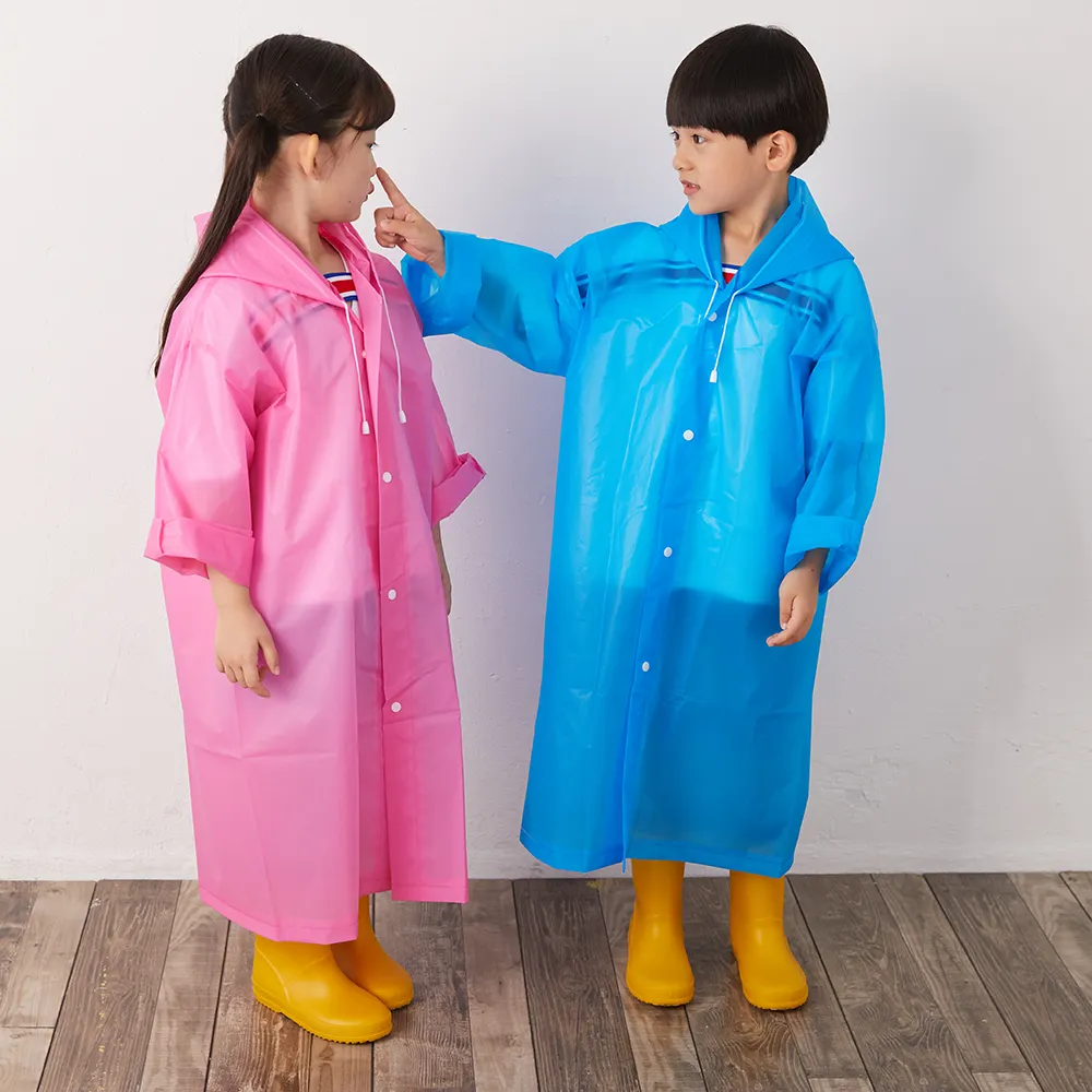 बच्चों के रेनकोट स्पष्ट बारिश पोंचो जैकेट बारिश कोट बारिश पहनने के लिए लड़कियों को लड़कों बच्चों
