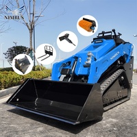 Chargeuse compacte à chenilles en caoutchouc robuste NIMBUS avec godet large pour le sable, la terre et les travaux agricoles