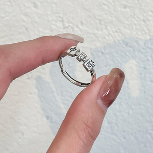 S925 Sterling Silver Mahjong <b>Ring</b> For Women Vintage Style Adjustable <b>Open</b> Design Everyday Wear Fine <b>Ring</b> - Product Image 1