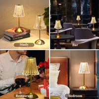 Lampe de Table LED Créative Sans Fil Rechargeable, Design Luxe Moderne pour Restaurant, Lampe de Bureau Portable et Romantique pour Dîner