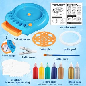 Bview Art 6 colores Paint Spin Art Machine Kit Cool Painting Spinner Juguetes Kits Set para niño niña DIY - Product Image 1