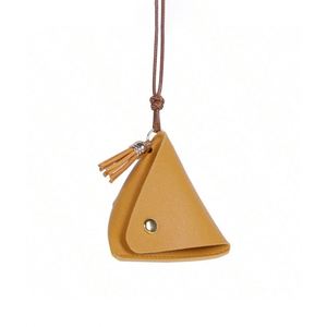 Triangle Coin Purse with Strap Pyramid Shaped Coin <b>Pouch</b> Change Bag with Tassel Charm - Product Image 4