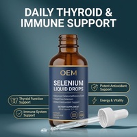 Gouttes de sélénium 60 ml pour le soutien de la thyroïde et du système immunitaire, complément liquide, marque privée OEM, compatible végétalien