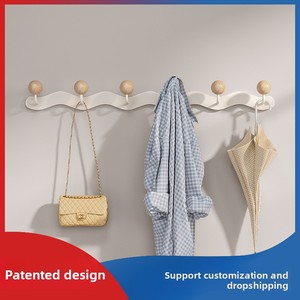 Gancho Decorativo <span class=keywords><strong>de</strong></span> <span class=keywords><strong>Pared</strong></span> Ondulado Original <span class=keywords><strong>de</strong></span> Fábrica, Adhesivo sin Taladro, para Colgar Ropa en Dormitorios y Entradas, Venta al por Mayor - Product Image 1
