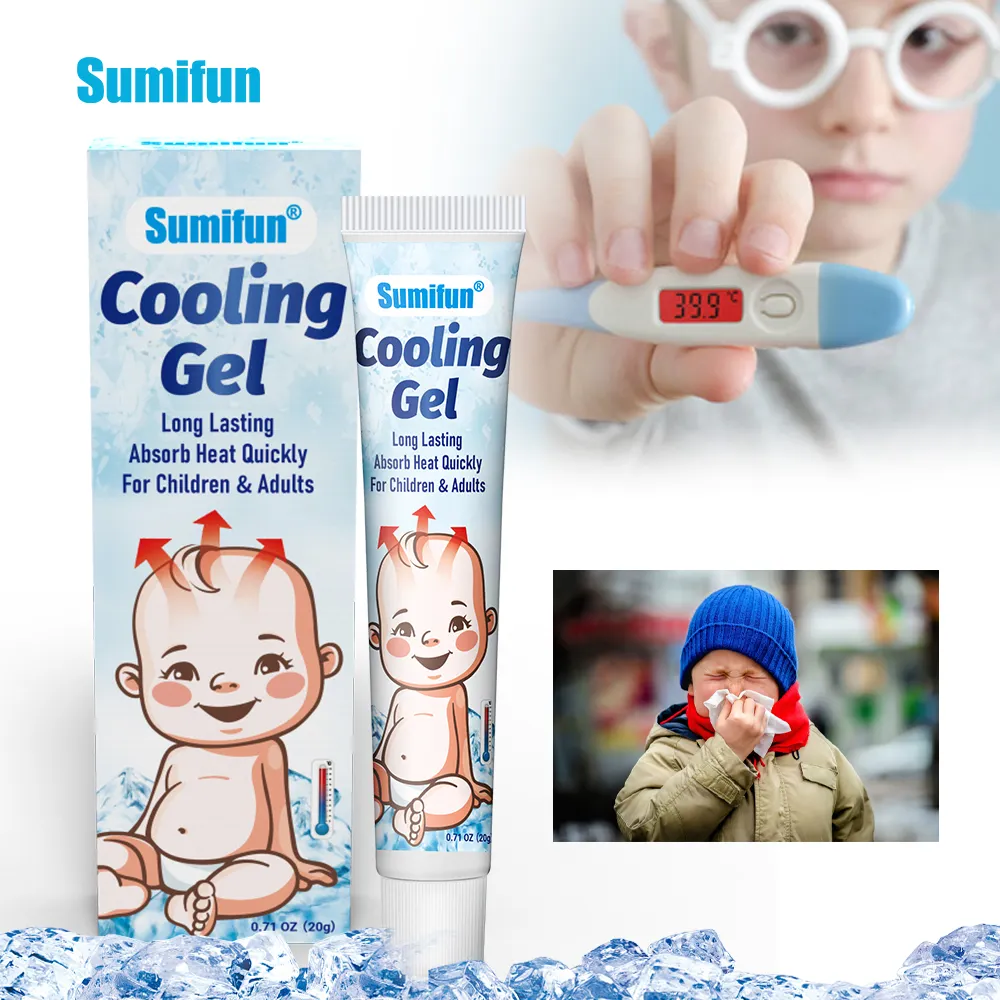 Sumifun Cooling Gel Baby Fever Down Lower Temperature Cream Polymer Hydrogel Relieve Migraine Headache Ointment