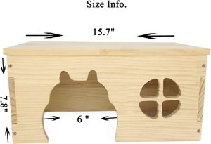 Escondite de Madera para Cobayas, Casa para Chinchillas, Casa para Conejitos, Caseta para Conejos Enanos, Escondite de Madera para Animales Pequeños, para Ratas - Product Image 5