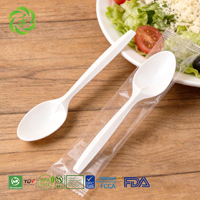 Ensemble de couverts jetables biodégradables en amidon de maïs LVHE de 7 pouces, robustes, sans BPA, écologiques, de qualité alimentaire, pour les fêtes