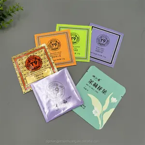 Custom 1 bustina di tè vuota 3 lato sigillo campione di tisana sacchetti di carta biodegradabile rivestito di carta Kraft sacchetto di imballaggio per il tè del caffè