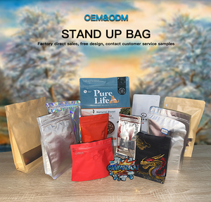 Tùy chỉnh màu sắc recloseable <span class=keywords><strong>Ziplock</strong></span> <span class=keywords><strong>doypack</strong></span> đứng lên túi nhựa với cửa sổ tròn có sẵn trong màu trắng đen và hồng - Product Image 2