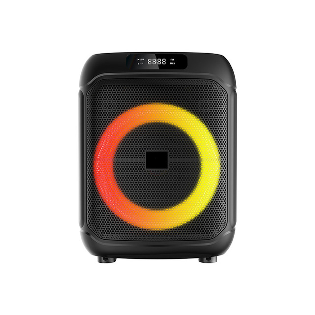8 Inch RGB Karaoke Speaker NDR-1745 20W Subwoofer Deep Bass Speaker Portable Party Speaker with 2pcs Microphone