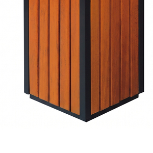 Cendrier poubelle rectangulaire de qualité commerciale avec panneaux en bois pour zones panoramiques du Golfe et espaces publics avec sable - Product Image 3