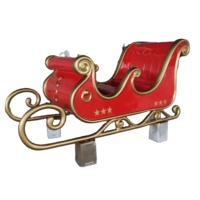 La sculpture grandeur nature en résine de traîneau de décoration de Noël d'extérieur avec le renne est utilisée pour l'imperméabilisation dans les centres commerciaux