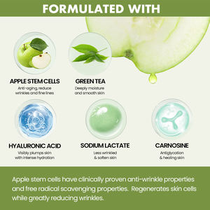 Custom Private Label organico Anti-invecchiamento siero viso naturale riparazione della pelle con cellule staminali di mela vitamina E glicerina lotta per le rughe - Product Image 3