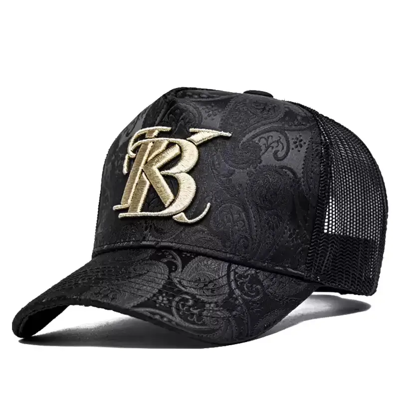 Großhandel Custom Trucker Hats 5 Panel 3D Stickerei Logo Tarnmuster Baseball kappe für Mann Hüte mit benutzer definierten Logo Gorras