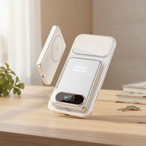 Banque d'alimentation magnétique en alliage d'aluminium LX27 avec écran LCD TFT, <span class=keywords><strong>chargeur</strong></span> sans fil rapide 15W avec aimant pour les utilisateurs soucieux de l'esthétique - Product Image 6