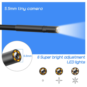 Caméra d'inspection automobile P40 5,5 mm avec écran HD 4,3 pouces, endoscope industriel avec câble semi-rigide de 5 m, étanche IP67 pour applications automobiles et d'inspection des égouts - Product Image 3