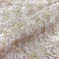 Le dernier tissu de fête de mariage maille Tulle luxe belle 2025 Design perlé élégant tissu de dentelle à paillettes