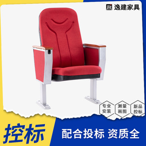 Yi Jian Auditorium <b>Chairs</b> Plastic <b>Shell</b> Red Aluminum Legs With Handrails For Lecture Hall Theater Seating - Product Image 5