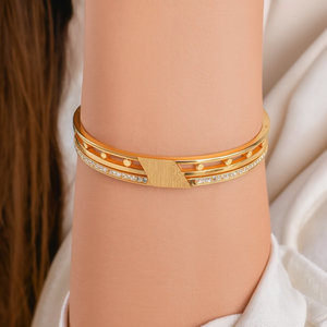 Bracelet tendance en acier inoxydable 316L plaqué or PVD, bijoux durables et résistants pour femmes - Product Image 3