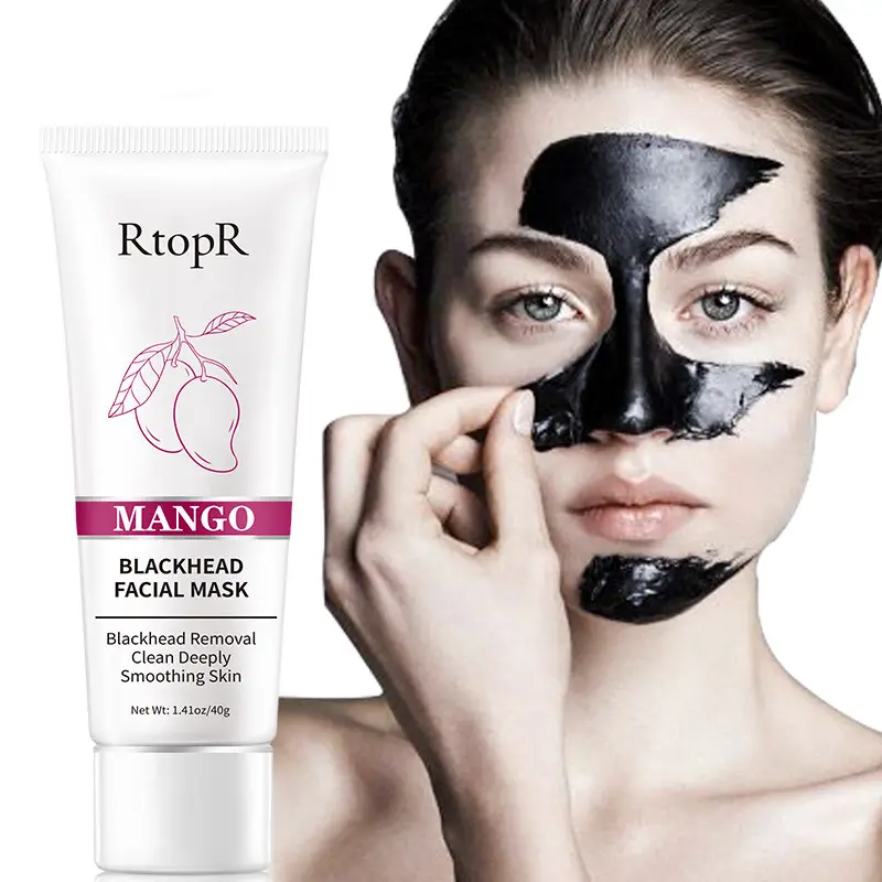 RtopR Mango BLACKHEAD FACIAL MASK Clean Deeply Tearing Black Mask Peeling Acne Treatment Unisex Deep Cleansing Skin Care
