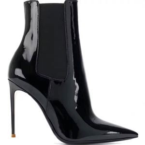 Custom logo High Heel Top Quality Women Pu or Genuine Leather High Heels Shoes Pointed Toe Sexy Fashion Heel Ankle <b>Boots</b> - Product Image 5