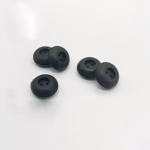 Customized Molding Waterproof Silicone EPDM 2 Hole Black Rubber Plug Grommet High Quality Washer Silicone Rubber Stopper